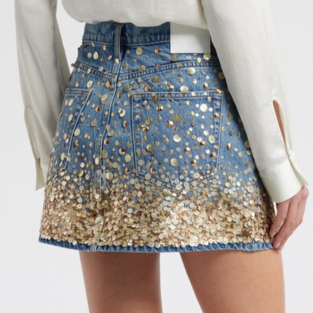 Frame The Champagne Denim Miniskirt - Picture 8 of 8